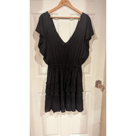 Anthropologie Dresses & Skirts - Daily Practice by Anthropologie Tiered Ruffle Mini Dress in Black Size Small